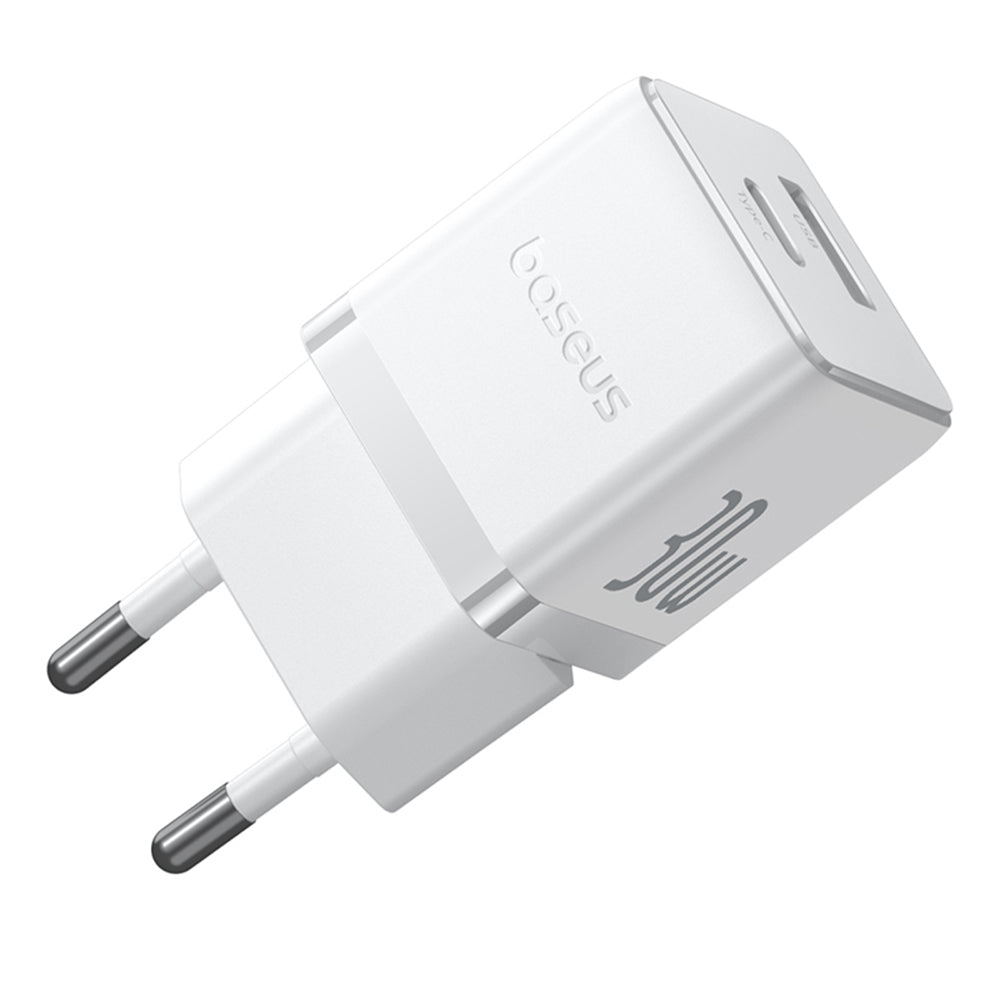 Nettlader med USB-C-kabel Baseus Palm, 30W, 3A, 1 x USB-A - 1 x USB-C, Hvit P1011160A213-01