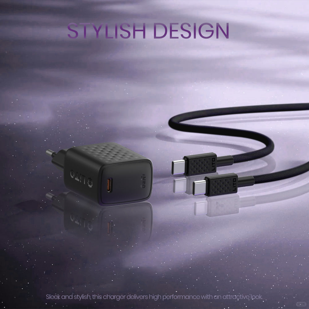 Lito LC17 Nettlader, 30W, 3A, 1 x USB-C, Svart