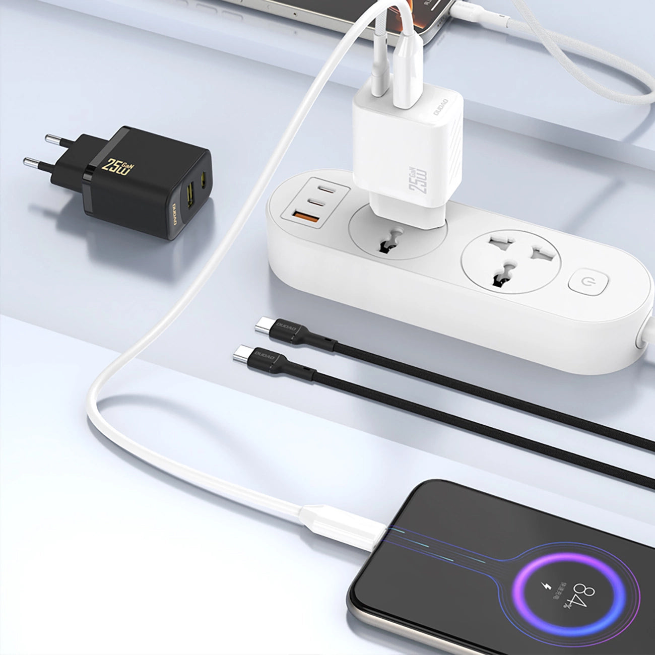 Lader for nettverk Dudao A27, 25W, 3A, 1 x USB-C, Svart