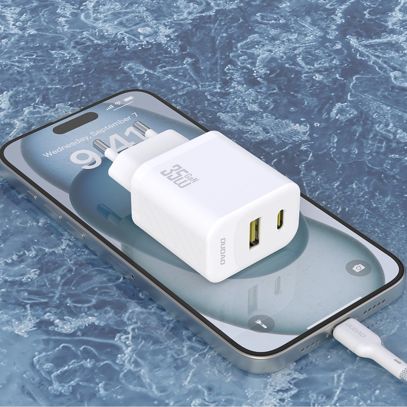 Dudao A27 Max Nettlader, 35W, 1 x USB-A - 1 x USB-C, Hvit