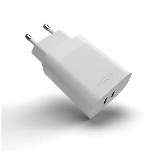Nettlader Fixed, 35W, 3A, 2 x USB-C, Hvit