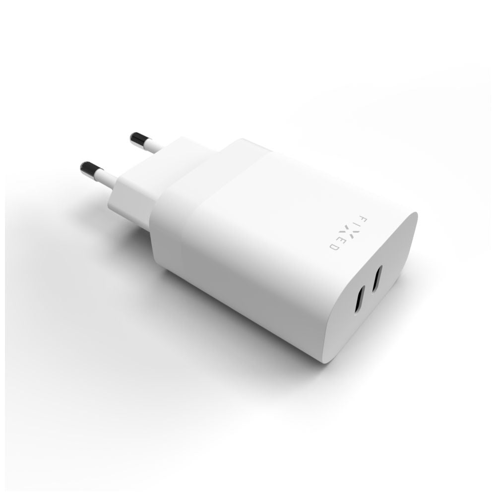 Nettlader Fixed, 35W, 3A, 2 x USB-C, Hvit