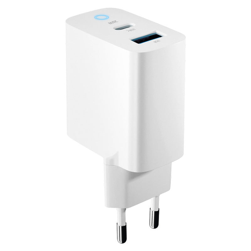 Forever nettverkslader TC-06-20AC, 20 W, 3 A, 1 x USB-A - 1 x USB-C, hvit