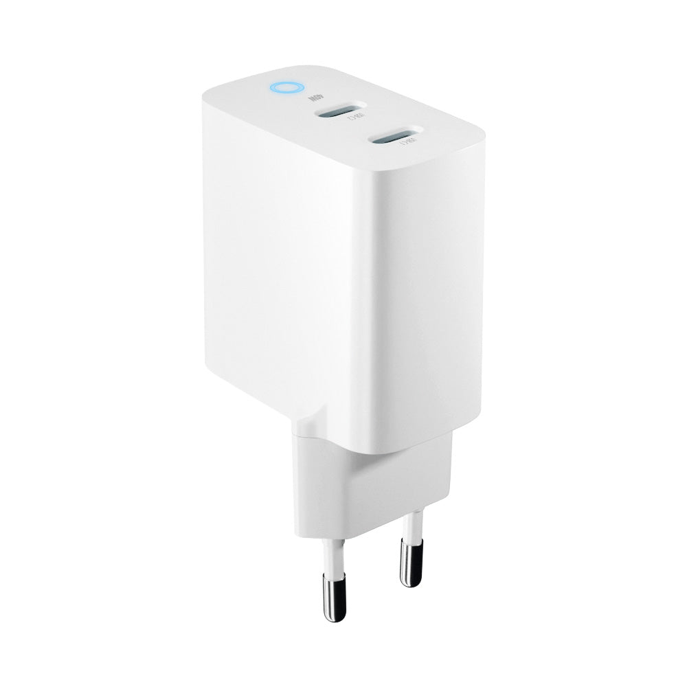 Nettverkslader Forever TC-06-40CC, 40W, 3A, 2 x USB-C, hvit