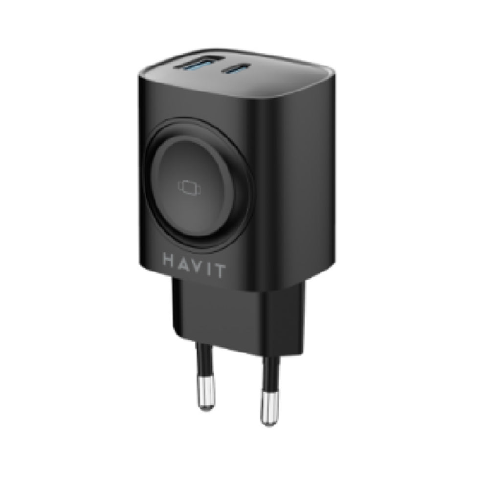 Nettlader HAVIT UC132 2in1, 22W, 3A, 1 x USB-A - 1 x USB-C, Svart