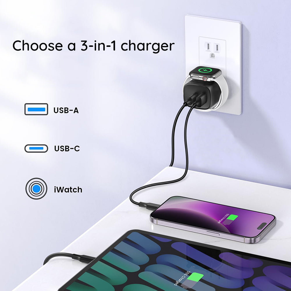 Nettlader HAVIT UC132 2in1, 22W, 3A, 1 x USB-A - 1 x USB-C, Svart