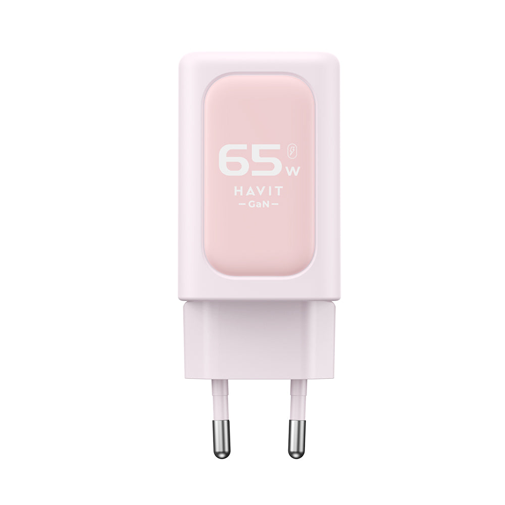 Nettlader HAVIT UC260, 65W, 3A, 1 x USB-A - 2 x USB-C, Rosa
