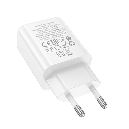 HOCO N60 Nettlader, 20W, 3A, 1 x USB-C, Hvit