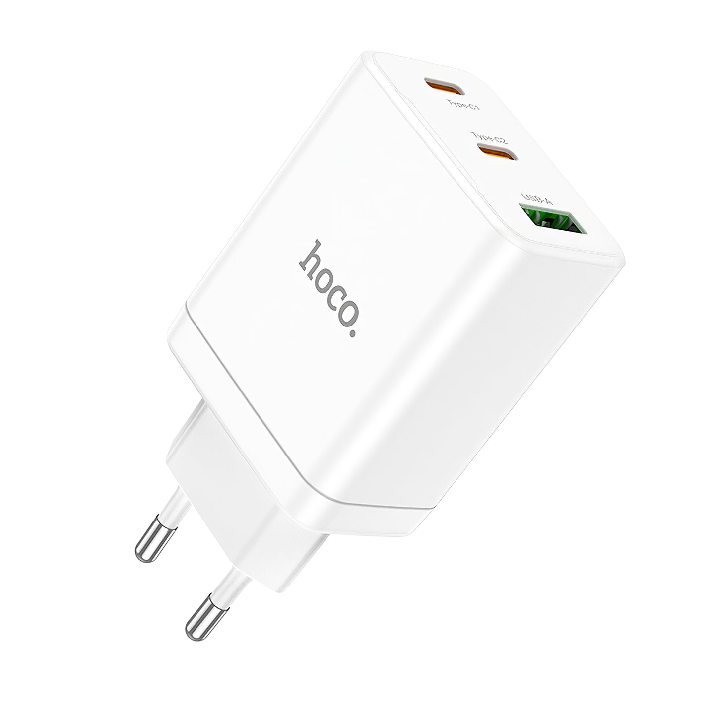 Nettverkslader HOCO N33, 35W, 3A, 1 x USB-A - 2 x USB-C, hvit