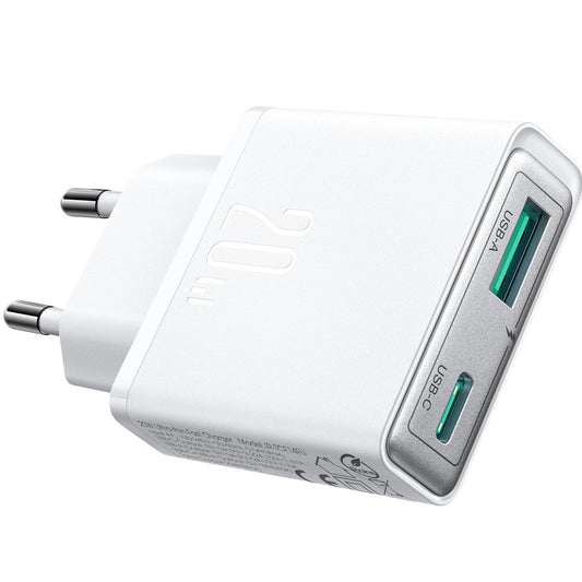 Nettverkslader Joyroom JR-TCF14, 20 W, 3 A, 1 x USB-A - 1 x USB-C, hvit