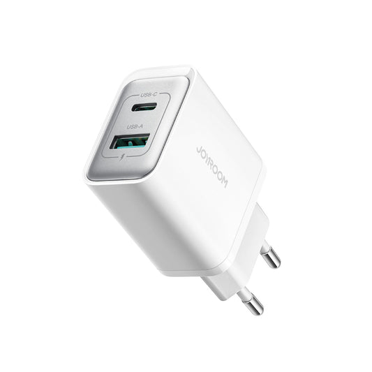Joyroom JR-TCF15 nettverkslader, 30W, 5A, 1 x USB-A - 1 x USB-C, Hvit