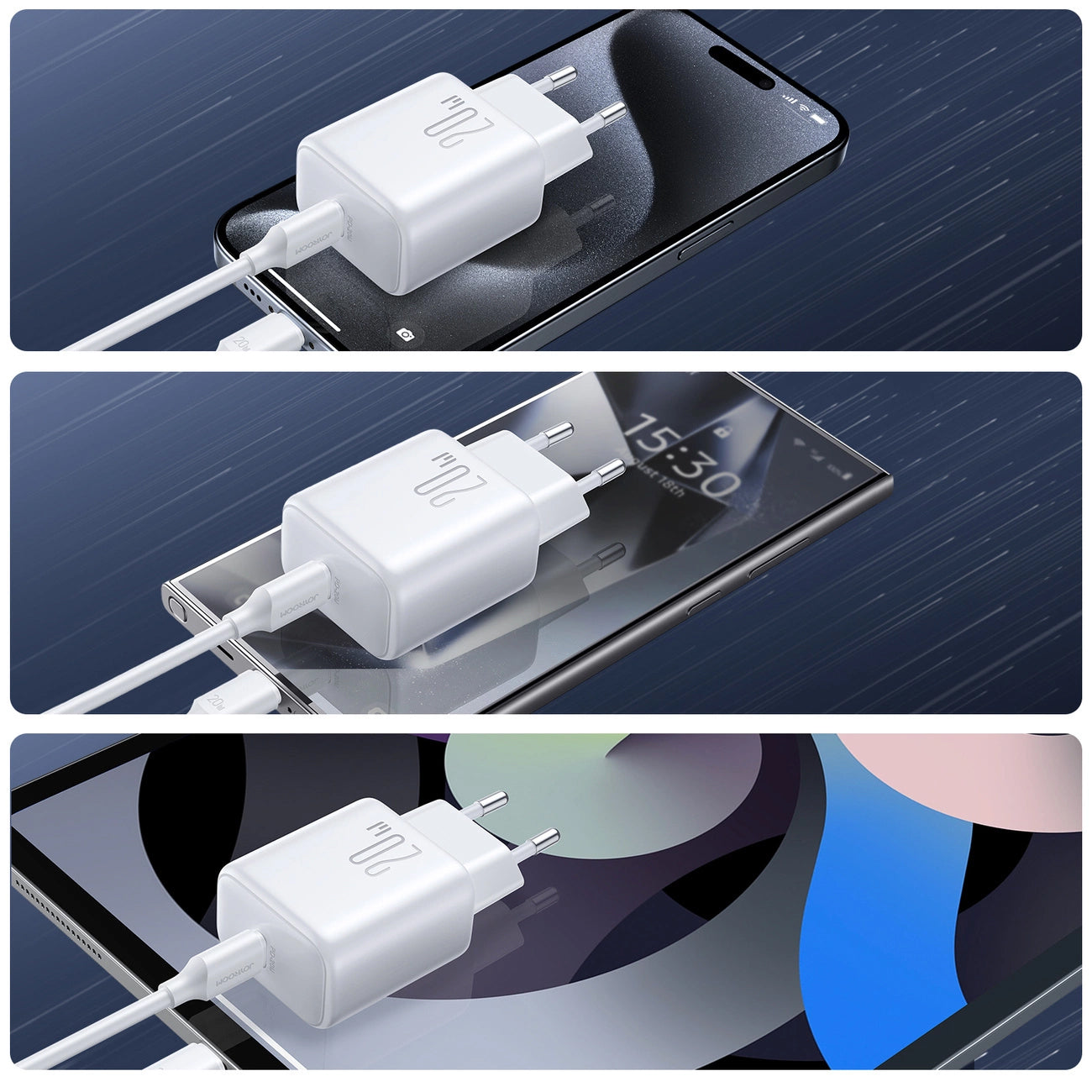 Nettlader Joyroom JR-TCF20, 20W, 3A, 1 x USB-C, Hvit