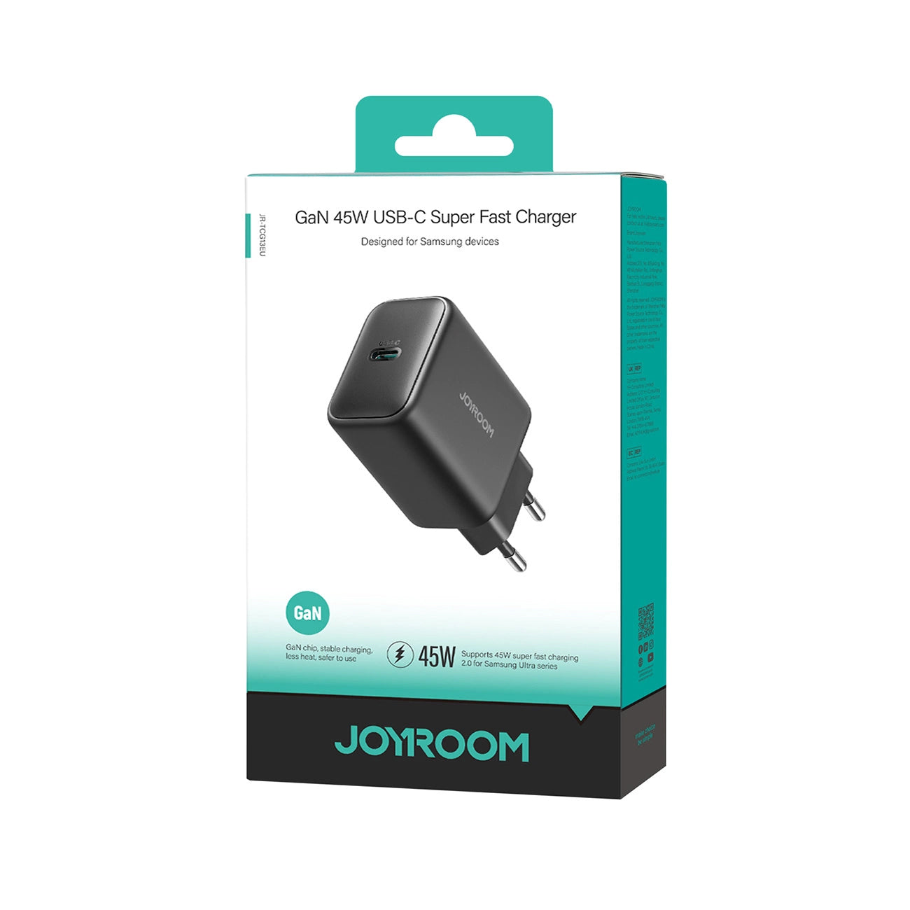 Lader for nettverk Joyroom JR-TCG13, 45W, 3A, 1 x USB-C, Svart