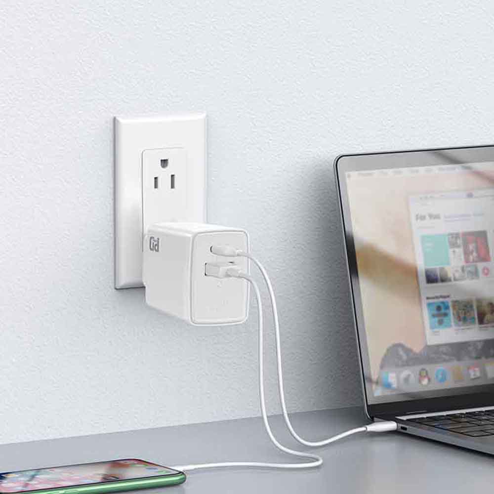 Lito LC09 Nettlader, 20W, 3A, 1 x USB-A - 1 x USB-C, Hvit