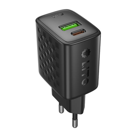 Lito LC19 Nettlader, 30W, 3A, 1 x USB-A - 1 x USB-C, Svart
