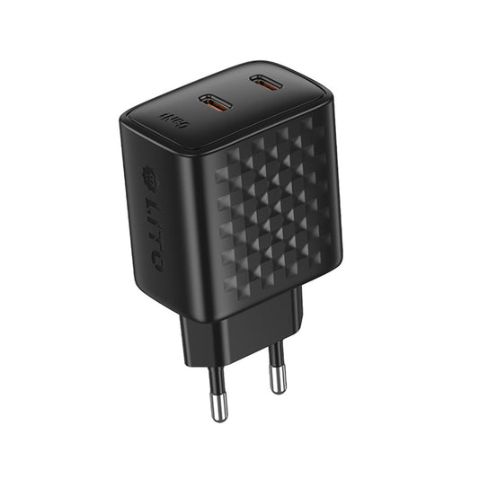 Nettlader Lito LC22, 45W, 3A, 2 x USB-C, Svart
