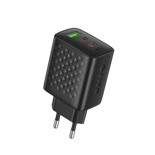 Lito LC25 nettverkslader, 65W, 3.25A, 1 x USB-A - 2 x USB-C, Svart