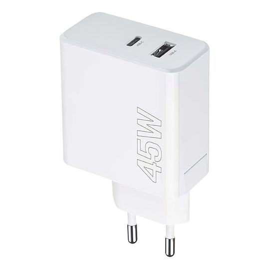 MaXlife MXTC-07-45AC nettverkslader, 45 W, 3 A, 1 x USB-A - 1 x USB-C, hvit