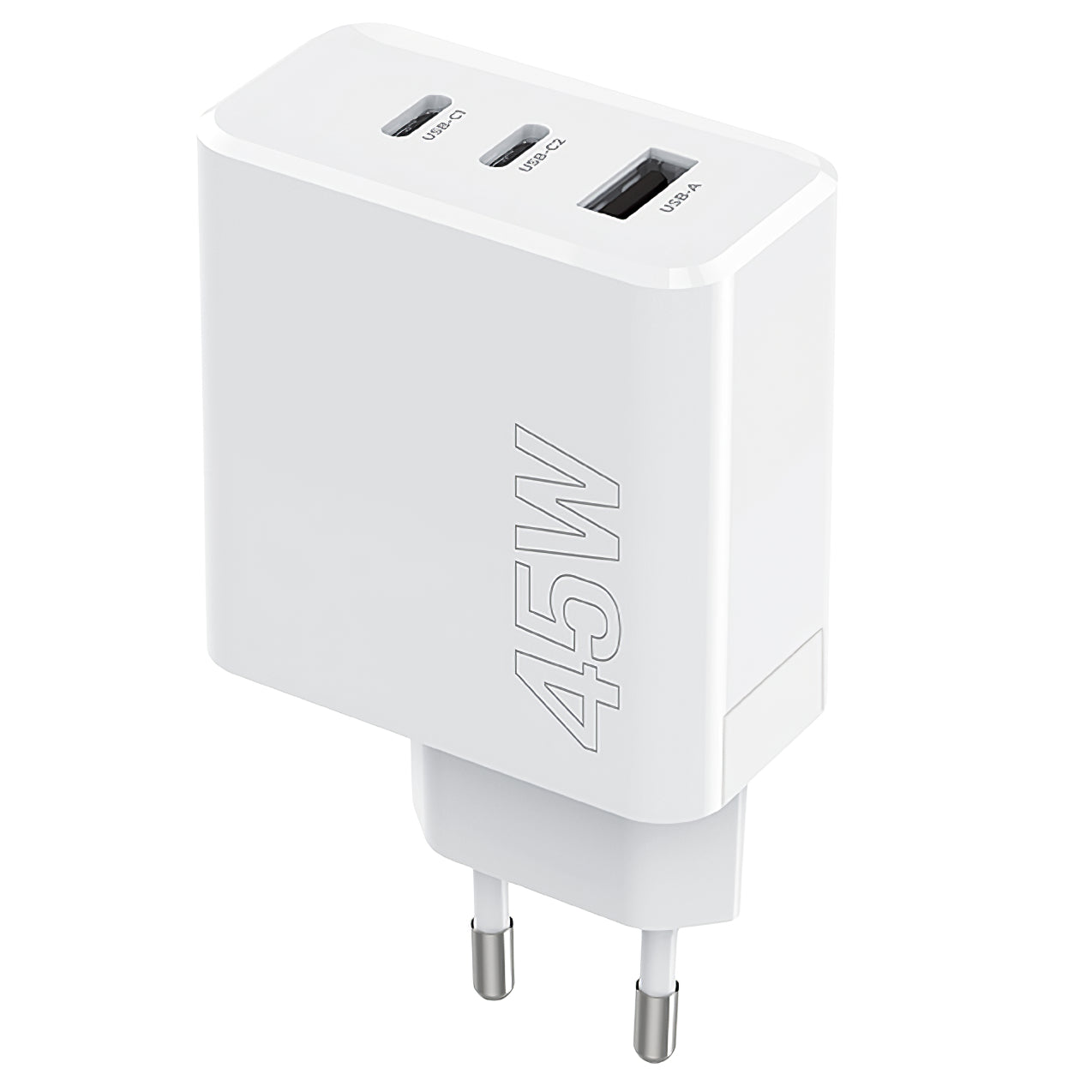 MaXlife nettverkslader MXTC-07-45ACC, 45 W, 3 A, 1 x USB-A - 2 x USB-C, hvit