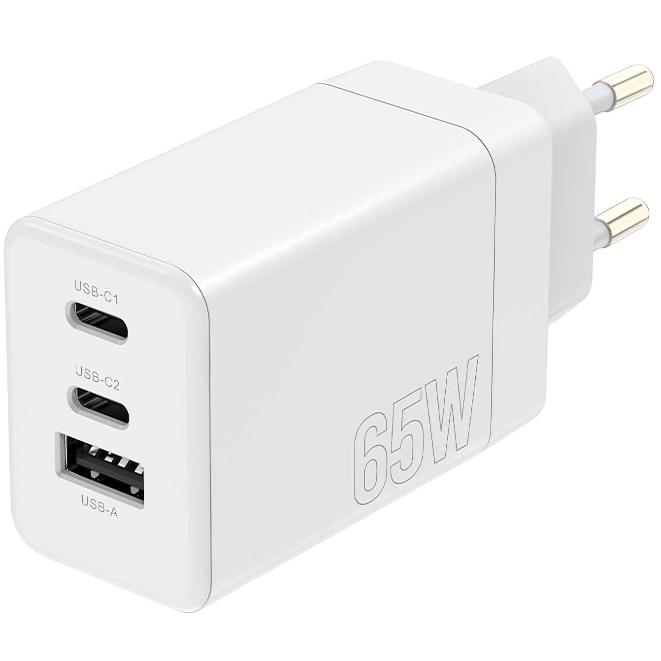 MaXlife nettverkslader MXTC-08-65ACC, 65W, 3,25A, 1 x USB-A - 2 x USB-C, hvit
