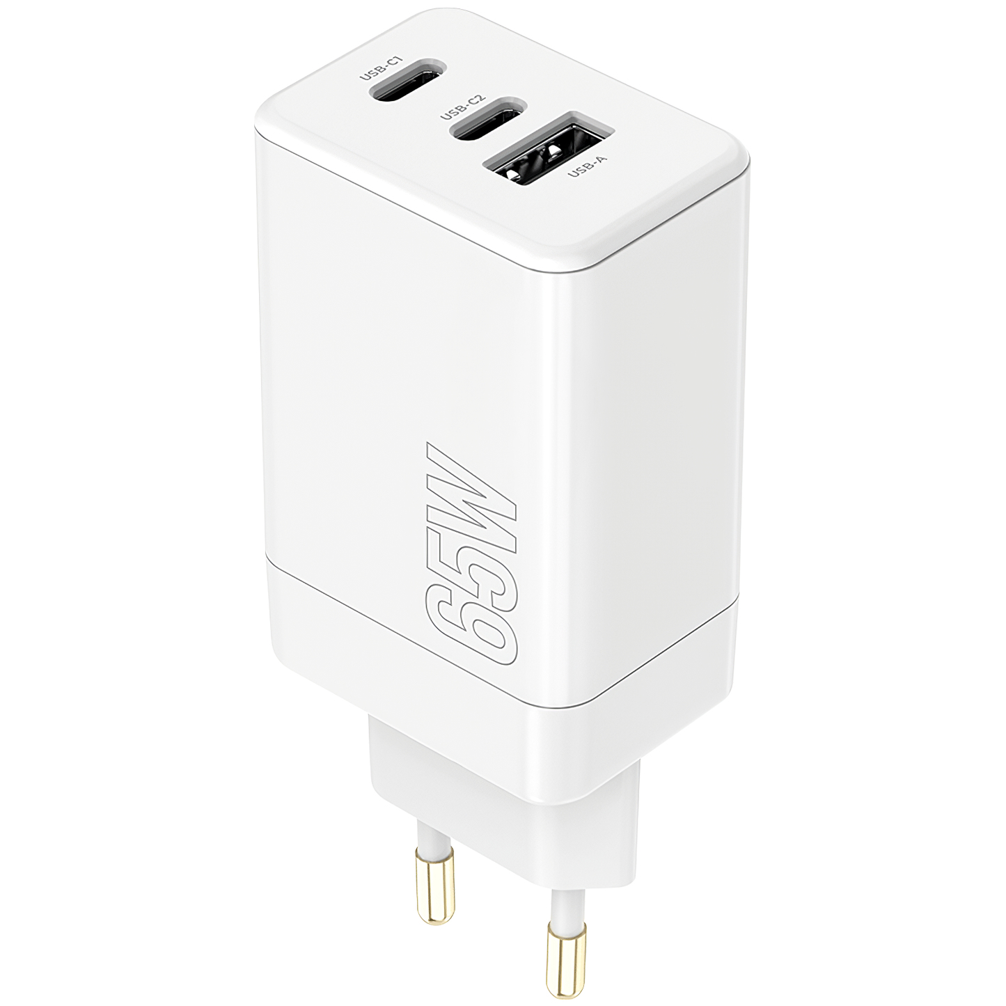 MaXlife nettverkslader MXTC-08-65ACC, 65W, 3,25A, 1 x USB-A - 2 x USB-C, hvit