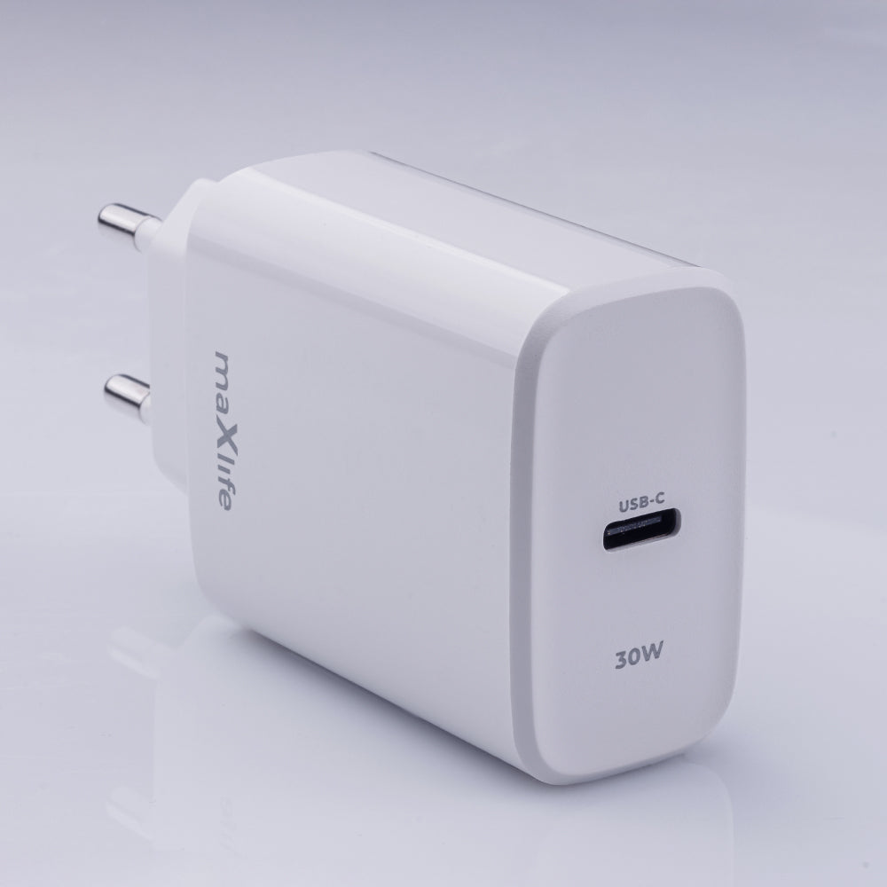 MaXlife MXTC-10-30C MaXlife MXTC-10-30C nettverkslader, 30 W, 3 A, 1 x USB-C, hvit