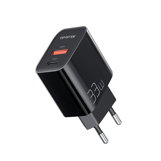 Nettlader McDodo CH-0921, 33W, 3A, 1 x USB-A - 1 x USB-C, Svart