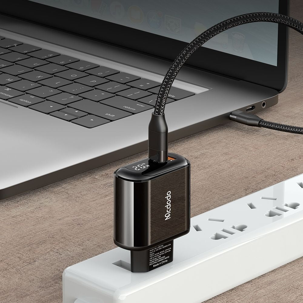 McDodo CH-7170 Chocolate Display nettverkslader, 20W, 3A, 1 x USB-A - 1 x USB-C, Svart