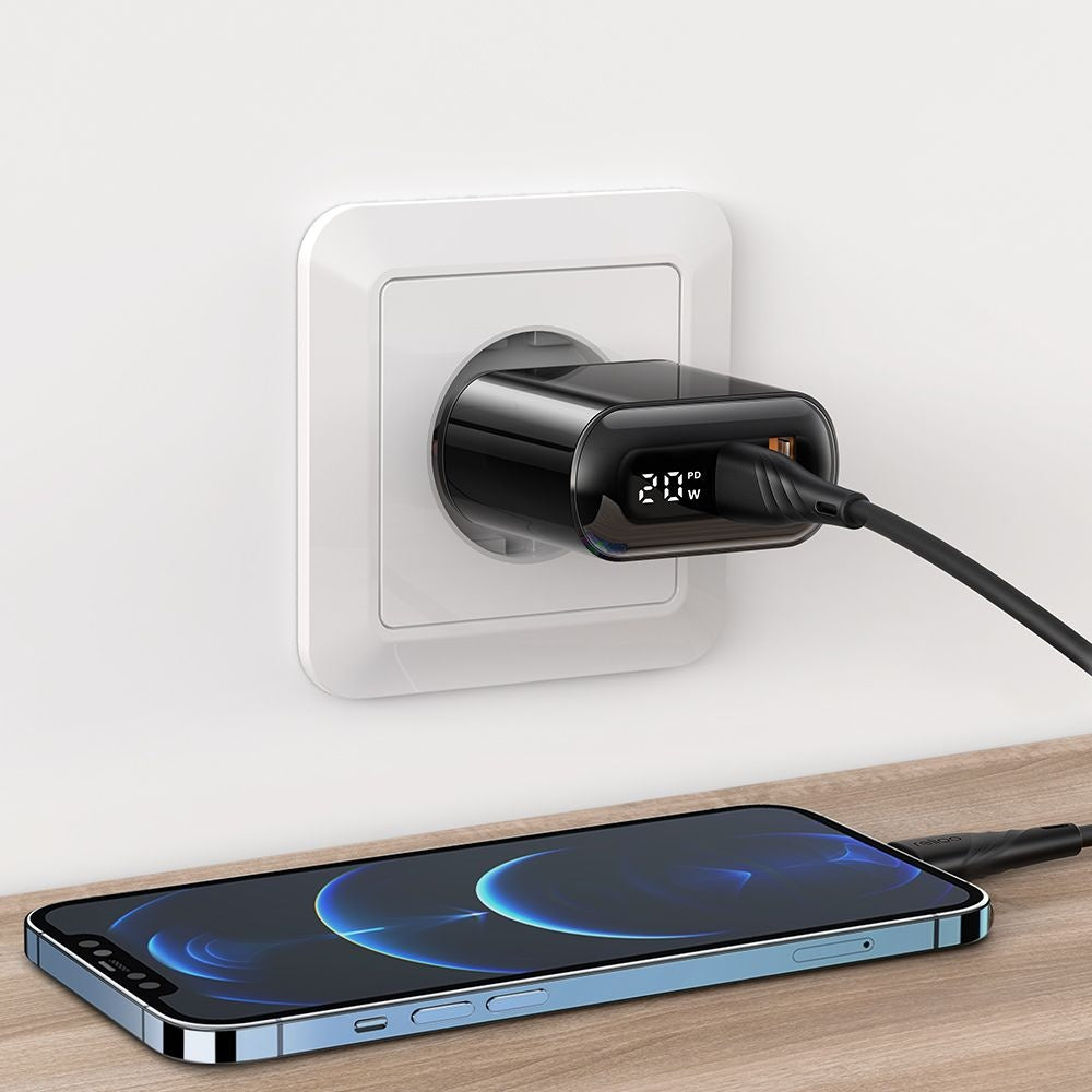 McDodo CH-7170 Chocolate Display nettverkslader, 20W, 3A, 1 x USB-A - 1 x USB-C, Svart