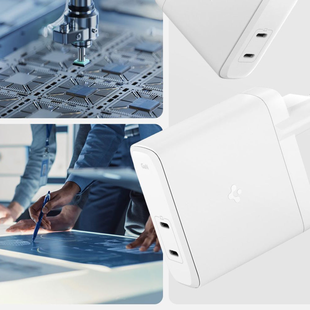Spigen Arcstation Pro nettverkslader, 140W, 3.25A, 2 x USB-C, Hvit