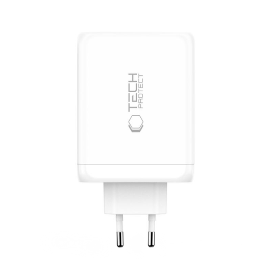 Nettlader Tech-Protect NC200W-GAN, 200W, 5A, 1 x USB-A - 3 x USB-C, Hvit