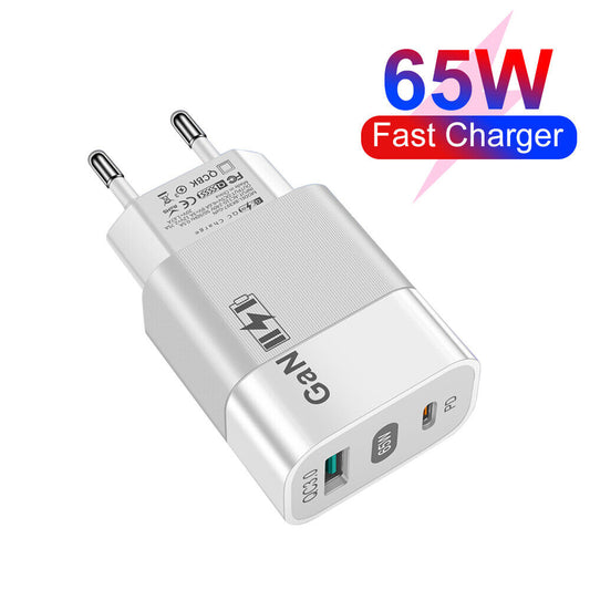 Nettlader Techsuit CHPD131, 65W, 3.25A, 1 x USB-A - 1 x USB-C, Hvit