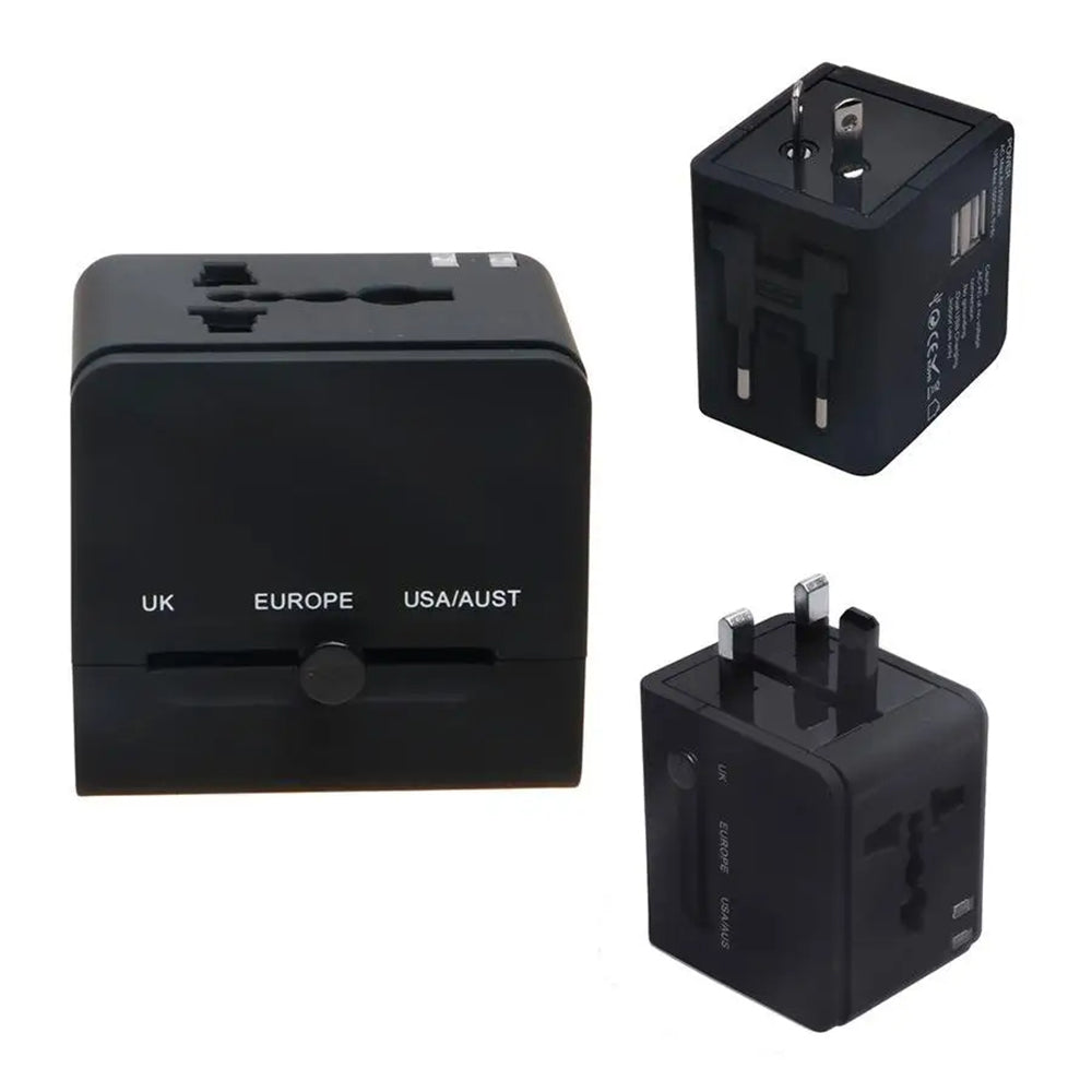 Nettlader Techsuit HHt148 Travel, 10W, 2A, 2 x USB-A, Svart