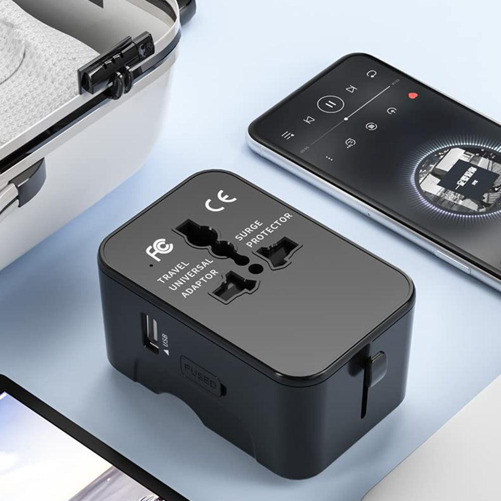 Nettlader Techsuit HHT202-2C Travel, 15W, 3A, 2 x USB-C, Svart