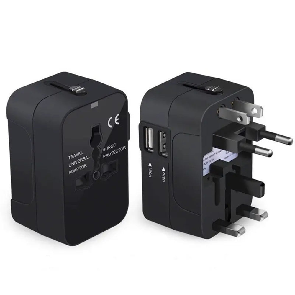 Nettlader Techsuit HHT202 Travel, 10W, 2A, 2 x USB-A, Svart