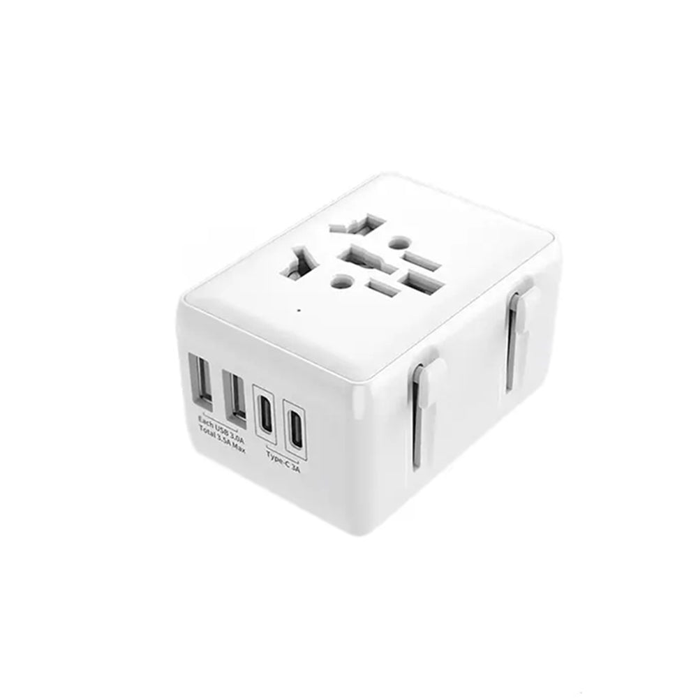 Nettlader Techsuit HHT203A Travel, 20W, 3A, 2 x USB-A - 2 x USB-C, Hvit