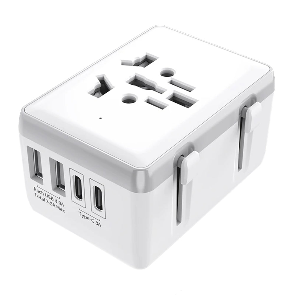 Nettlader Techsuit HHt204A Travel, 15W, 3A, 2 x USB-A - 2 x USB-C, Hvit