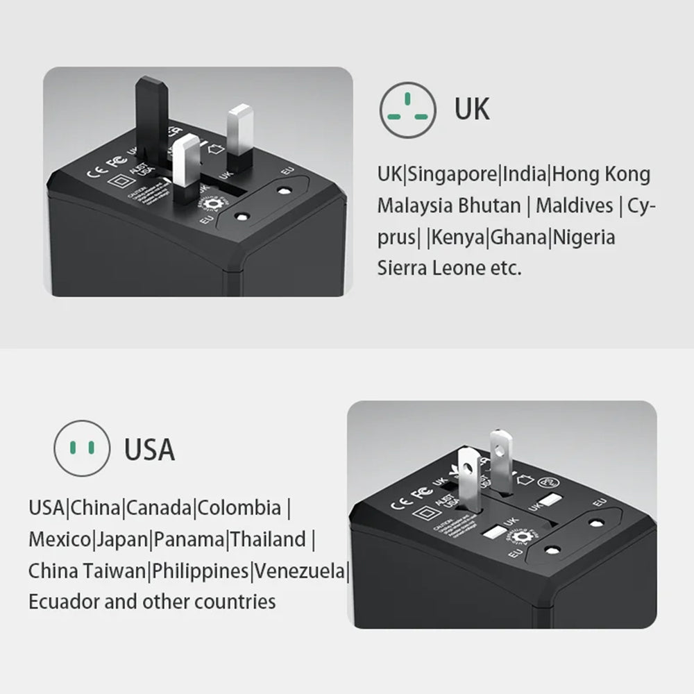 Nettlader Techsuit HHt204A Travel, 15W, 3A, 2 x USB-A - 2 x USB-C, Hvit