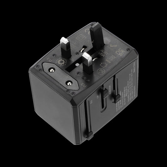 Nettlader Techsuit HHT904-B2 Travel, 20W, 3A, 2 x USB-A - 2 x USB-C, Svart