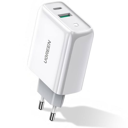 Nettverkslader UGREEN CD170, 36W, 3A, 1 x USB-A - 1 x USB-C, hvit