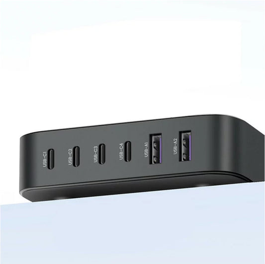 Ladestasjon UGREEN CD271 Nexode, 200W, 5A, 2 x USB-A - 4 x USB-C, Grå