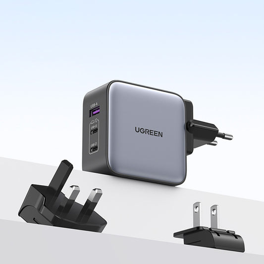 Nettverkslader UGREEN CD296, 65W, 5A, 1 x USB-A - 2 x USB-C, grå