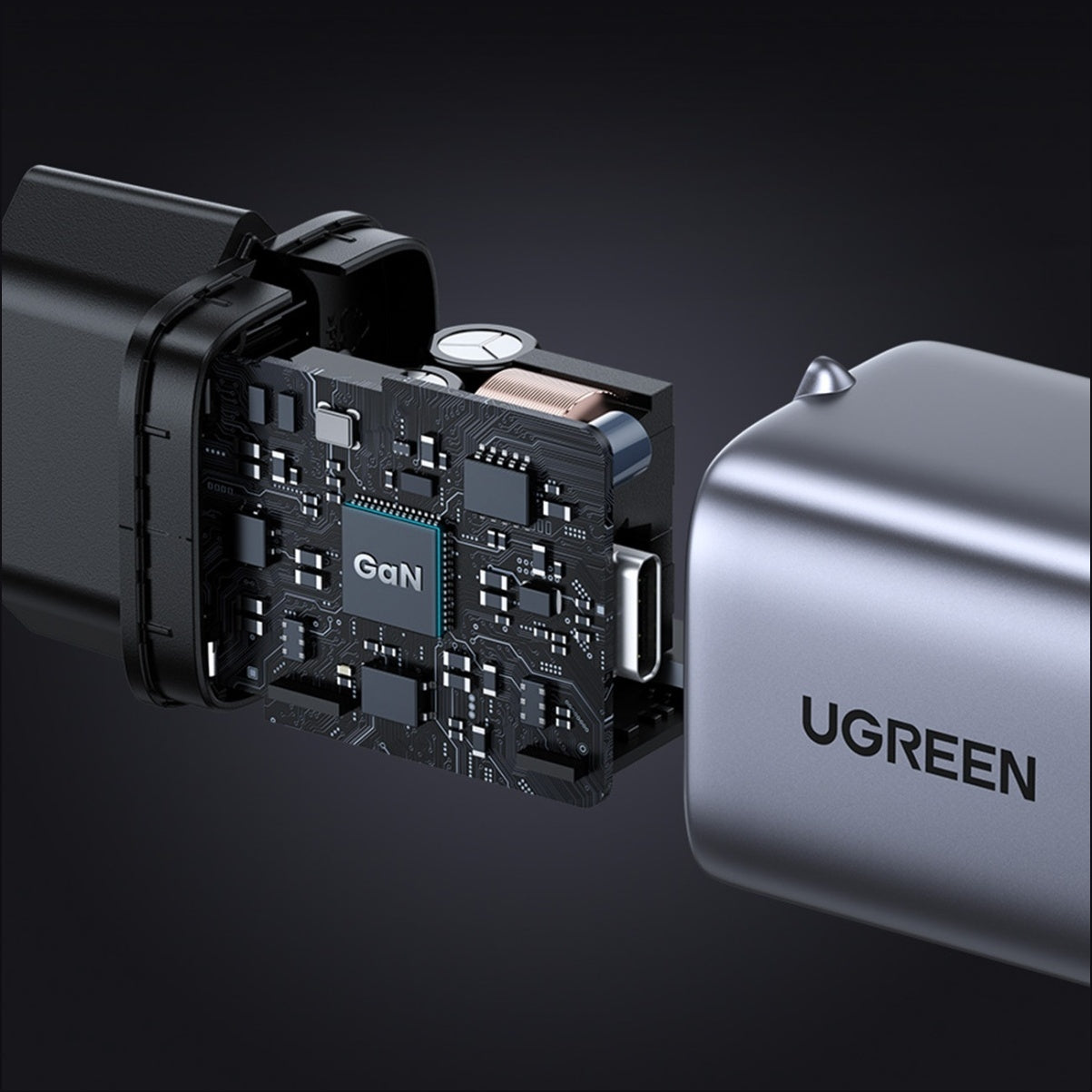 UGREEN Nexode Mini CD319 nettverkslader, 30W, 3A, 1 x USB-C, Grå