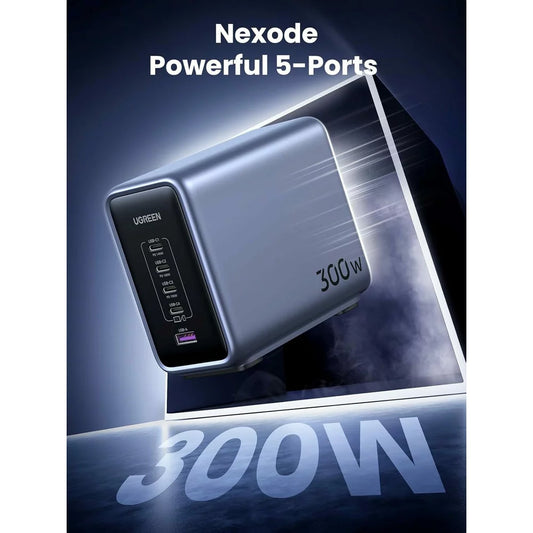 UGREEN CD333 Nexode Station Charger, 300 W, 5 A, 1 x USB-A - 4 x USB-C, grå