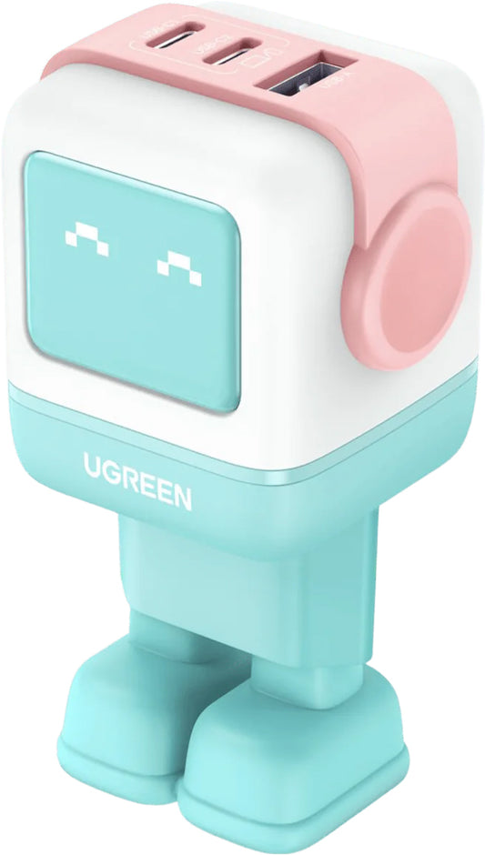 Nettverkslader UGREEN CD361 Uno, 65W, 3,25A, 1 x USB-A - 2 x USB-C, turkis