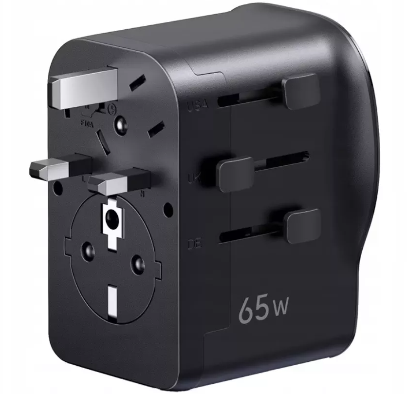 UGREEN Travel S550 nettadapter (55001), 65W, 3,25A, 1 x USB-A - 2 x USB-C, svart