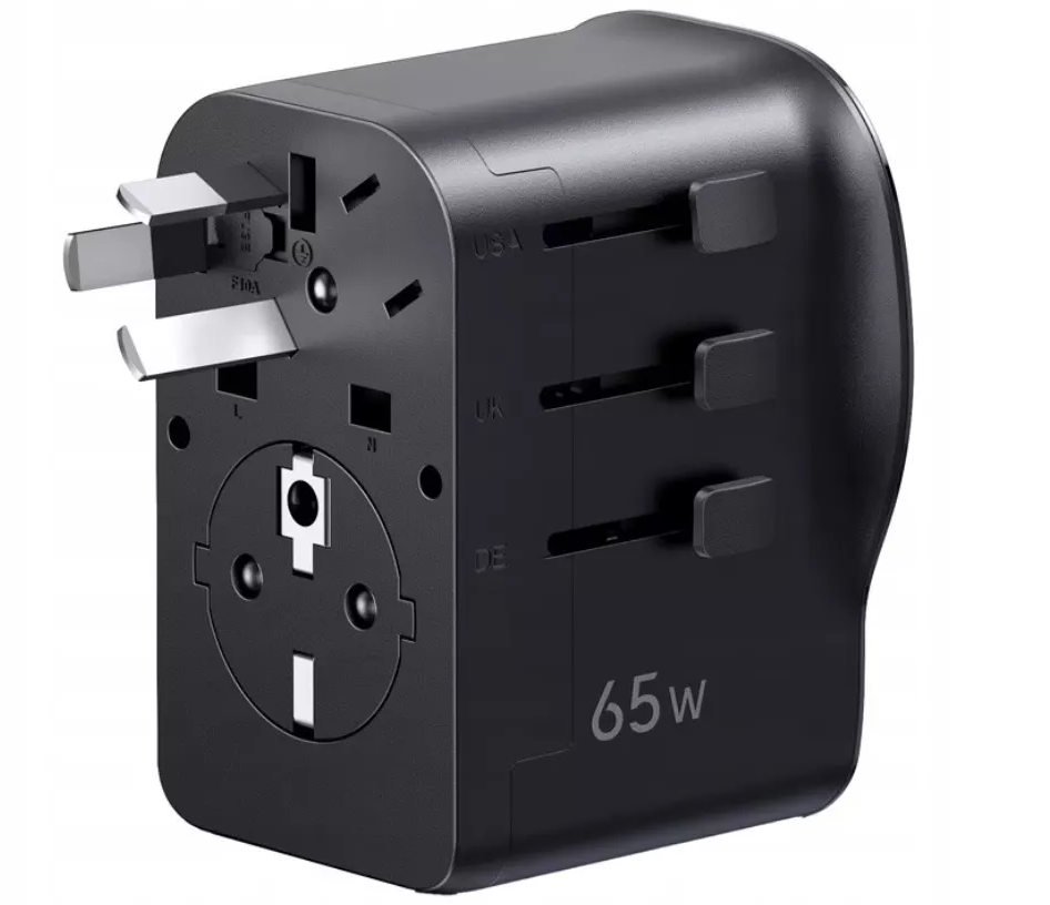 UGREEN Travel S550 nettadapter (55001), 65W, 3,25A, 1 x USB-A - 2 x USB-C, svart