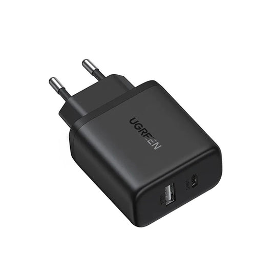 UGREEN X227 Nettlader, 20W, 3A, 1 x USB-A - 1 x USB-C, Svart