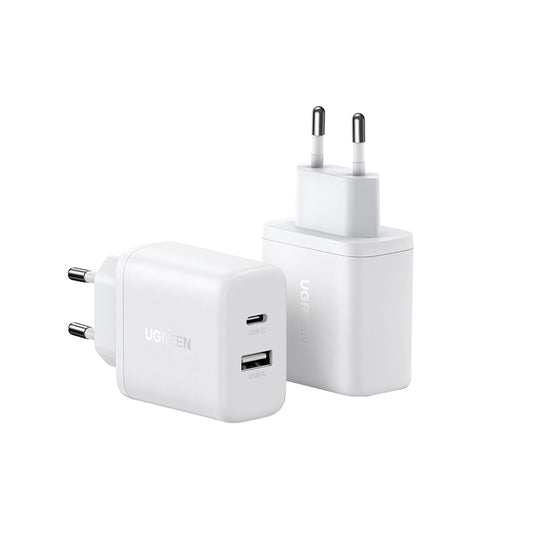 UGREEN X227 Nettlader, 20W, 3A, 1 x USB-A - 1 x USB-C, Hvit