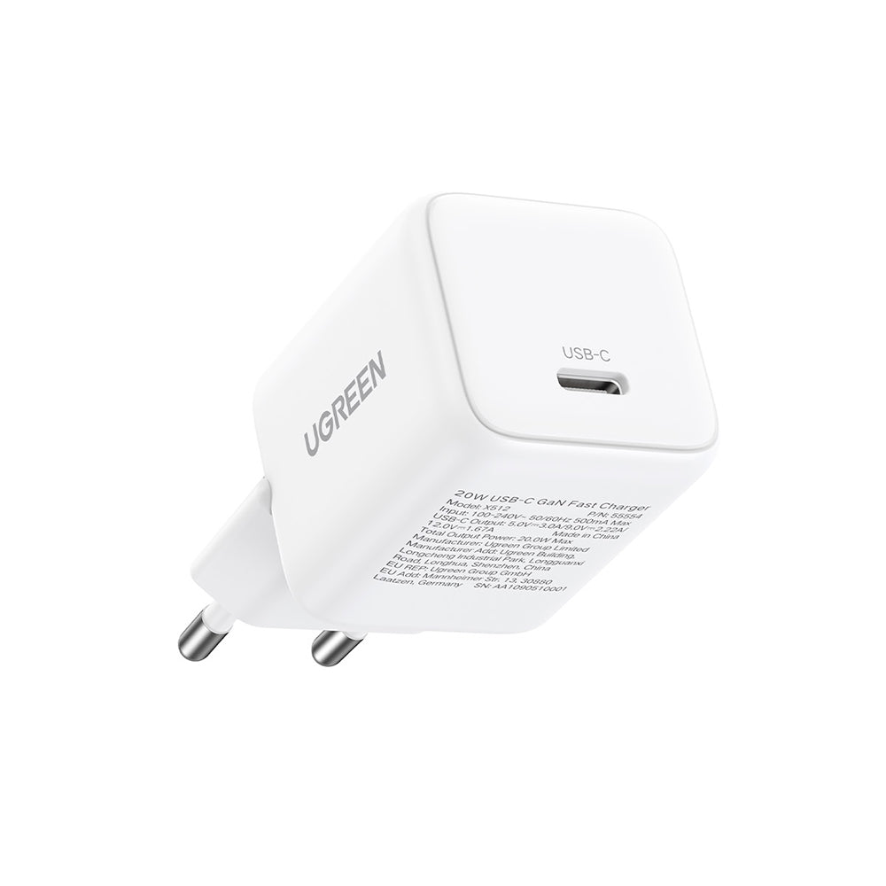 UGREEN X512 Nettlader, 20W, 3A, 1 x USB-C, Hvit